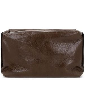 Uma Wang Bolso de hombro con logo en relieve - Marrón