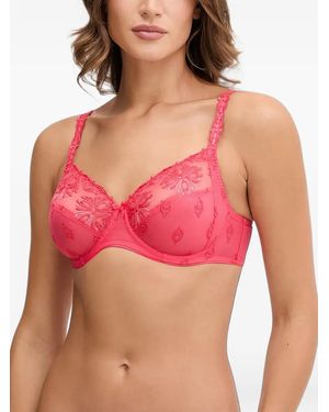 Chantelle Champs Elysees Embroidered Mesh Bra - Pink
