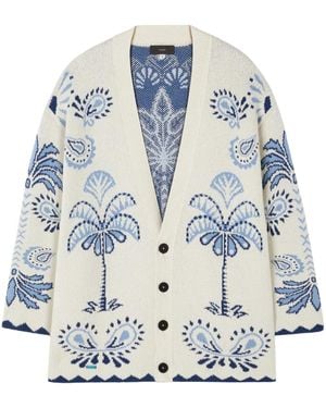 Alanui Wild Wonder Foulard Cardigan - Blau