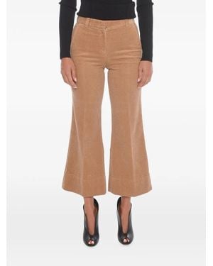 Ql2 Cropped Trousers - Brown