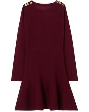 Claudie Pierlot ボタンディテール フレアドレス - レッド