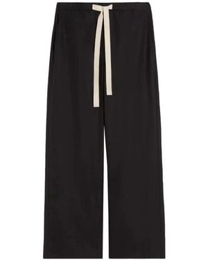 Max Mara Straight Leg Cotton Pants - Black