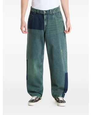 Dime Jean À Design Patchwork - Green
