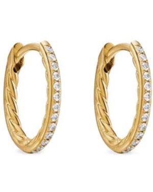 David Yurman Diamond Hoop Earrings - Metallic