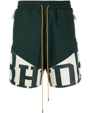 Rhude Flight ロゴ ショートパンツ - グリーン