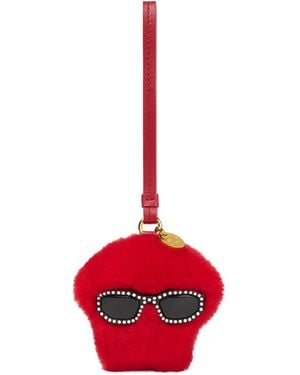 Versace Medusa Fur Keyring - Red
