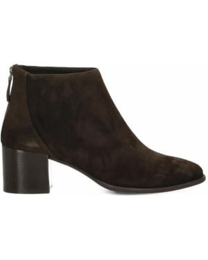 Julie Dee Suede Block-Heel Ankle Boots - Black