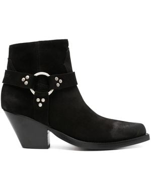 Sonora Boots 60Mm Jalapeno Belt Cowboy Boots - Black