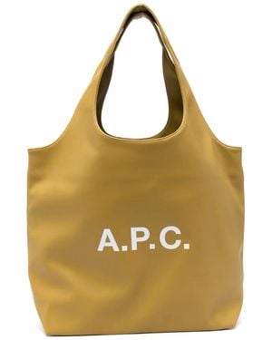 A.P.C. Logo-Print Tote Bag - Metallic