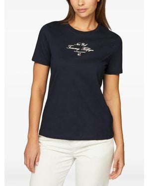 Tommy Hilfiger T-Shirt Mit Logo-Print - Blau