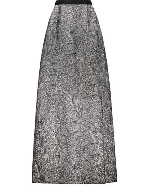 Alberta Ferretti Embroidered Long Skirt - Gray