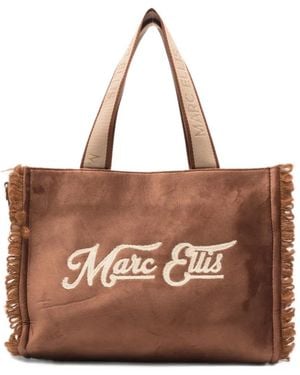 Marc Ellis M Buby Fringe-Trim Logo-Embroidered Shoulder Bag - Brown