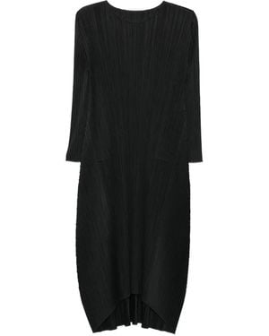 Pleats Please Issey Miyake Pleated Long Dress - Black