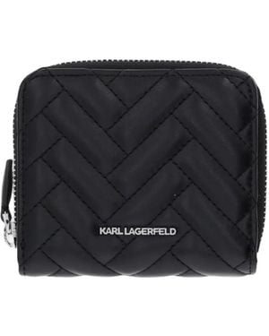 KARL LAGERFELD K/Brick Quilted Wallet - Black