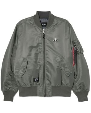 Aape By A Bathing Ape Bomberjacke Mit Logo-Patch - Grau