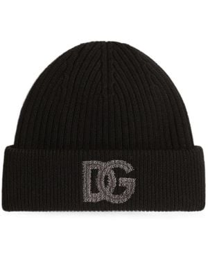 Dolce & Gabbana Virgin-Wool Hat With Logo - Black