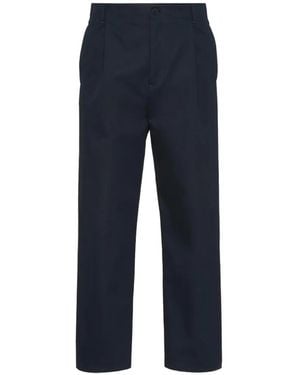 Valentino Garavani Cotton Gabardine Trousers - Blue