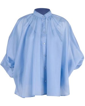 Ermanno Scervino Lace-Trim Button-Up Blouse - Blue