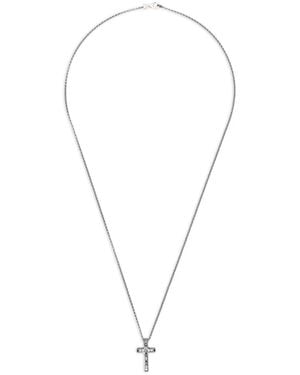 Rosa Maria Collier Croix En Argent Sterling Pavé De Diamant - Noir