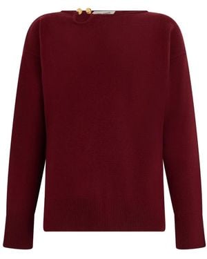 Alberta Ferretti Embellished Long-Sleeve Top - Red