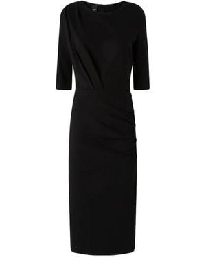 Pinko Vestido Midi Con Detalle Fruncido - Negro