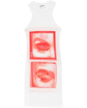 Jean Paul Gaultier Robe Courte À Imprimé Yeux - White