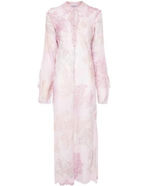 Acne Studios Chiffon Seasonal-Print Dress - Pink