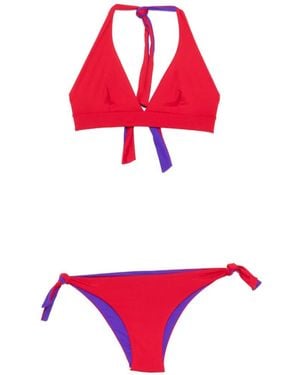 Fisico Tie Bicolour Beachwear - Red