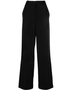 Balmain Pantalones anchos de talle medio - Negro