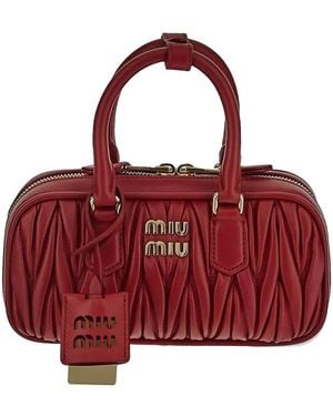 Miu Miu Schultertasche Aus Matelasse-Leder - Rot