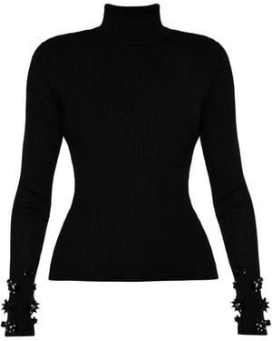 ANOUKI Top con cuello alto y aplique de cristal - Negro