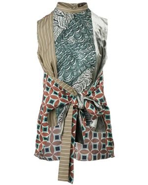 Biyan Geometric-Pattern Top - Green