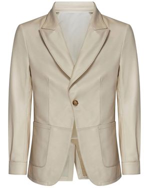 Franzese Collection Single-Button Patch-Pocket Blazer - Natural