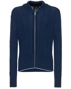 Egonlab Bunny-Graphic Knitted Cardigan - Blue