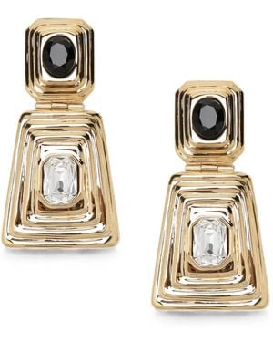 Alessandra Rich Crystal-Embellished Geometric Earrings - Metallic