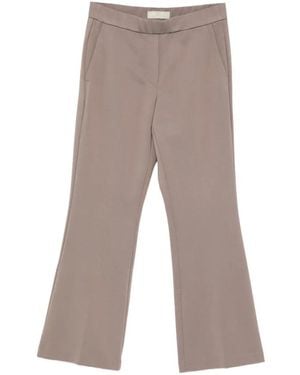 Marc O' Polo Elasticated-Waist Cropped Flared Trousers - Grey