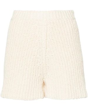 Alanui Lush Nature Knitted Shorts - Natural