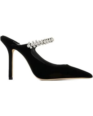 Jimmy Choo Bing 100 Crystal-Embellished Heeled Mules - Black