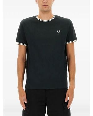 Fred Perry Short-sleeves logo-embroidered T-Shirt - Negro