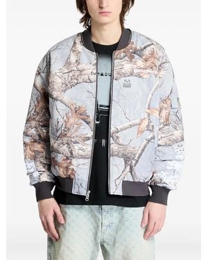 Pleasures Tree-Print Bomber Jacket - Gray