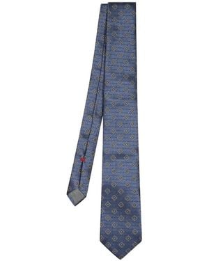 Brunello Cucinelli Corbata Con Motivo Micro - Azul