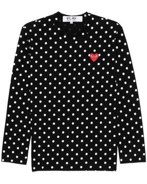 COMME DES GARÇONS PLAY Polka-Dot Long-Sleeve T-Shirt - Black