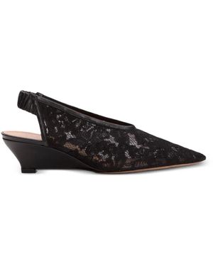 Odissi Maria Lace Heeled Pumps - Black
