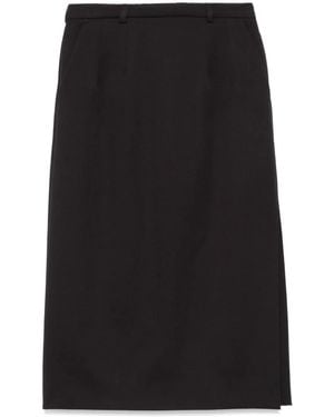 Dolce & Gabbana Gabardine Virgin-Wool Midi Skirt - Black