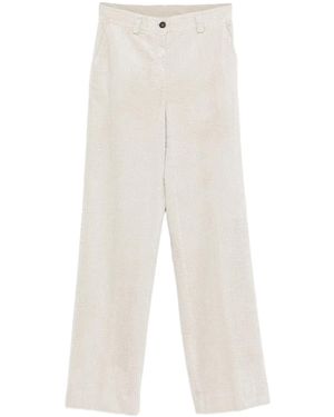 Antonelli Corduroy Straight-Leg Pants - White