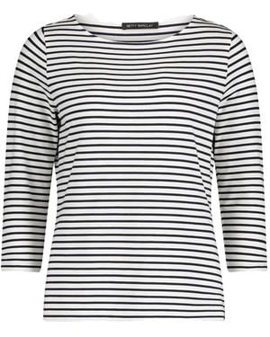 Betty Barclay Striped Three-Quarter-Sleeve Top - White