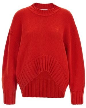 The Attico Logo Asymmetrical Hem Knitwear - Red