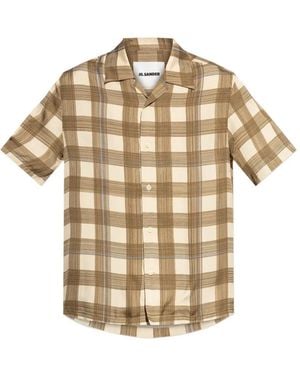 Jil Sander Checked-Pattern Short-Sleeve Shirt - Metallic