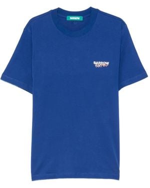 Barrow Bear-Print Logo-Print T-Shirt - Blue
