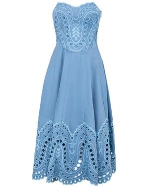 Charo Ruiz Marlin Eyelet Midi Dress - Blue